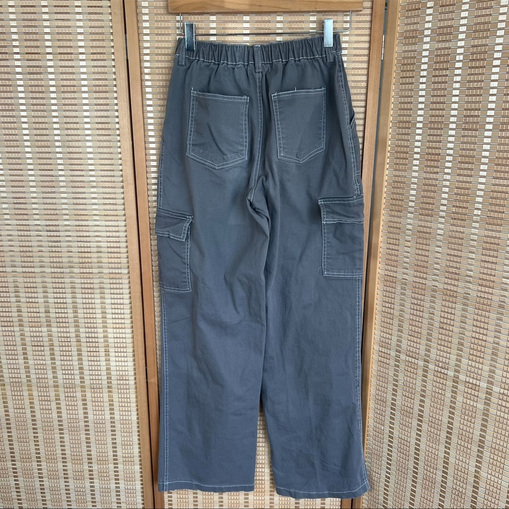 Rachel Paige Wide Leg Cargo Pants in Charcoal Small - Picture 2 of 3